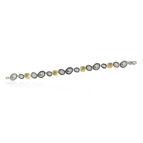 1803 - B1803 - PULSERA PLATA Y ORO B1803