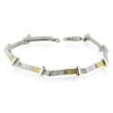 SILVER & GOLD BRACELET w/ DIAMOND