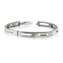 SILVER & GOLD BRACELET w/ DIAMOND