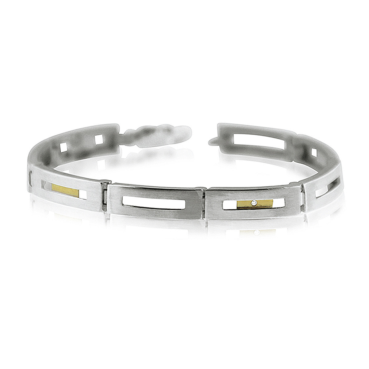SILVER & GOLD BRACELET w/ DIAMOND